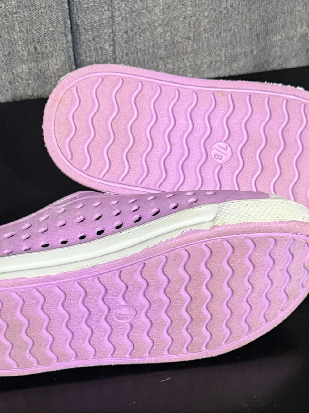 Kids' Pink Slip-On Perforated Sneakers with White Toe